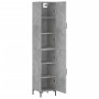 Aparador de madera contrachapada gris hormigón 34,5x34x180 cm de vidaXL, Aparadores - Ref: Foro24-3198789, Precio: 98,53 €