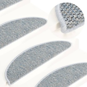 Self-adhesive sisal stair mat 15 pcs blue 56x17x3 cm by vidaXL, Stair mats - Ref: Foro24-326862, Price: 85,74 €, Discount: %