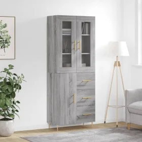 Hohes Sideboard aus sonomagrauem Sperrholz, 69,5 x 34 x 180 cm von vidaXL, Sideboards - Ref: Foro24-3198463, Preis: 174,53 €,...