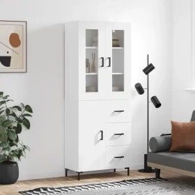 Aparador alto madera contrachapada blanco 69,5x34x180 cm by vidaXL, Sideboards - Ref: Foro24-3198465, Price: 181,19 €, Discou...