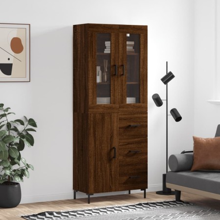 Tall oak brown plywood sideboard 69.5x34x180 cm by vidaXL, Sideboards - Ref: Foro24-3198472, Price: 179,76 €, Discount: %