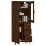 Aparador alto madera contrachapada marrón roble 69,5x34x180 cm de vidaXL, Aparadores - Ref: Foro24-3198472, Precio: 177,22 €,...
