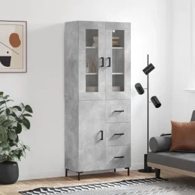 Concrete gray plywood tall sideboard 69.5x34x180 cm by vidaXL, Sideboards - Ref: Foro24-3198469, Price: 175,68 €, Discount: %