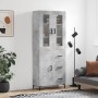 Hohes Sideboard aus betongrauem Sperrholz, 69,5 x 34 x 180 cm von vidaXL, Sideboards - Ref: Foro24-3198469, Preis: 178,12 €, ...