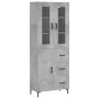 Aparador alto madera contrachapada gris hormigón 69,5x34x180 cm de vidaXL, Aparadores - Ref: Foro24-3198469, Precio: 175,57 €...