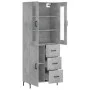 Concrete gray plywood tall sideboard 69.5x34x180 cm by vidaXL, Sideboards - Ref: Foro24-3198469, Price: 175,57 €, Discount: %