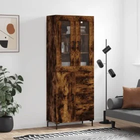 Aparador alto madera contrachapada roble ahumado 69,5x34x180 cm de vidaXL, Aparadores - Ref: Foro24-3198470, Precio: 176,18 €...
