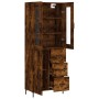 Aparador alto madera contrachapada roble ahumado 69,5x34x180 cm de vidaXL, Aparadores - Ref: Foro24-3198470, Precio: 185,74 €...