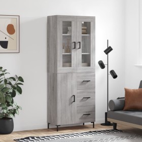 Aparador alto madera contrachapada gris sonoma 69,5x34x180 cm von vidaXL, Sideboards - Ref: Foro24-3198471, Preis: 178,28 €, ...