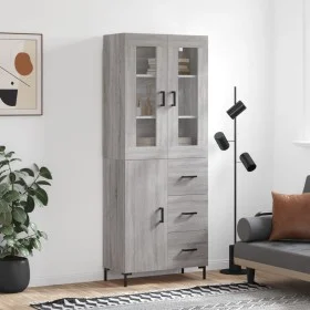 Aparador alto madera contrachapada gris sonoma 69,5x34x180 cm by vidaXL, Sideboards - Ref: Foro24-3198471, Price: 175,99 €, D...