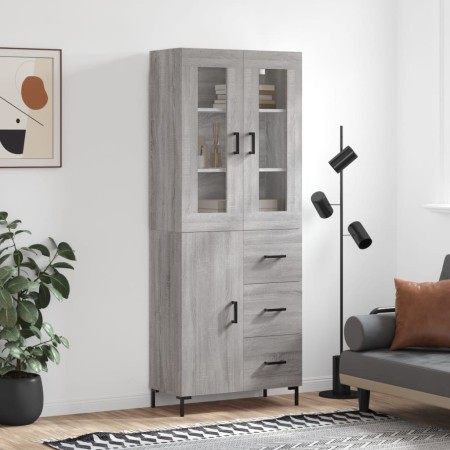 Aparador alto madera contrachapada gris sonoma 69,5x34x180 cm de vidaXL, Aparadores - Ref: Foro24-3198471, Precio: 185,72 €, ...