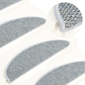Self-adhesive sisal stair mat 15 pcs blue 65x21x4 cm by vidaXL, Stair mats - Ref: Foro24-326874, Price: 91,51 €, Discount: %