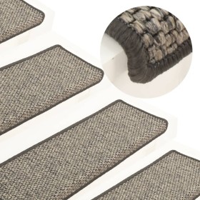 Alfombrilla autoadhesiva escalera 15 uds gris y beige 65x21x4cm