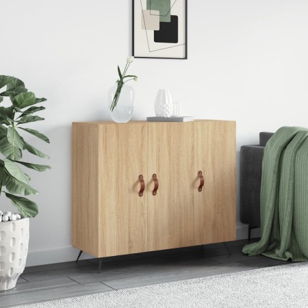 Aparador de madera de ingeniería roble Sonoma 90x34x80 cm