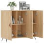Aparador de madera de ingeniería roble Sonoma 90x34x80 cm