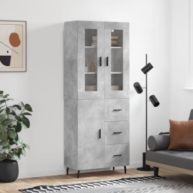 Concrete gray plywood tall sideboard 69.5x34x180 cm by vidaXL, Sideboards - Ref: Foro24-3198485, Price: 171,20 €, Discount: %