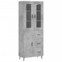Aparador alto madera contrachapada gris hormigón 69,5x34x180 cm de vidaXL, Aparadores - Ref: Foro24-3198485, Precio: 171,20 €