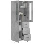 Aparador alto madera contrachapada gris hormigón 69,5x34x180 cm de vidaXL, Aparadores - Ref: Foro24-3198485, Precio: 171,20 €