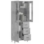 Aparador alto madera contrachapada gris hormigón 69,5x34x180 cm de vidaXL, Aparadores - Ref: Foro24-3198485, Precio: 169,22 €...