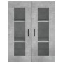 Aparador alto madera contrachapada gris hormigón 69,5x34x180 cm de vidaXL, Aparadores - Ref: Foro24-3198485, Precio: 171,20 €