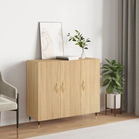 Aparador de madera de ingeniería roble Sonoma 90x34x80 cm Aparador de madera de ingeniería roble Sonoma 90x34x80 cm