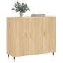 Aparador de madera de ingeniería roble Sonoma 90x34x80 cm