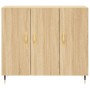 Aparador de madera de ingeniería roble Sonoma 90x34x80 cm