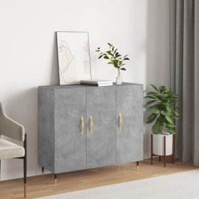Aparador de madera de ingeniería gris hormigón 90x34x80 cm Aparador de madera de ingeniería gris hormigón 90x34x80 cm