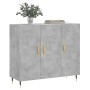 Aparador de madera de ingeniería gris hormigón 90x34x80 cm