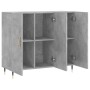 Aparador de madera de ingeniería gris hormigón 90x34x80 cm