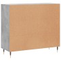Aparador de madera de ingeniería gris hormigón 90x34x80 cm