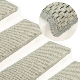 Selbstklebende Sisal-Stufenmatte 15 Stück grau 65x21x4 cm von vidaXL, Treppenmatten - Ref: Foro24-326887, Preis: 101,19 €, Ra...