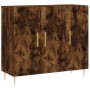 Aparador de madera de ingeniería roble ahumado 90x34x80 cm