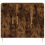 Aparador de madera de ingeniería roble ahumado 90x34x80 cm