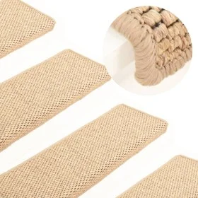 Self-adhesive sisal stair tread mat, set of 15 in beige, 65x21x4 cm by vidaXL, Stair mats - Ref: Foro24-326892, Price: 105,66...