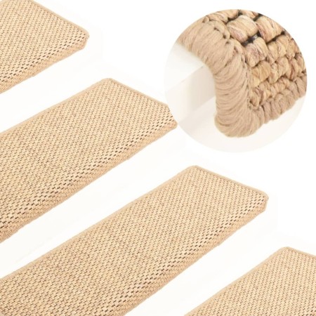 Selbstklebende Sisal-Leitermatte 15 Stück beige 65x21x4 cm von vidaXL, Treppenmatten - Ref: Foro24-326892, Preis: 112,78 €, R...