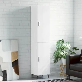 Aparador alto madera contrachapada blanco brillo 34,5x34x180 cm de vidaXL, Aparadores - Ref: Foro24-3198803, Precio: 115,83 €...