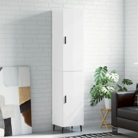 Tall white glossy plywood sideboard 34.5x34x180 cm by vidaXL, Sideboards - Ref: Foro24-3198803, Price: 117,35 €, Discount: %