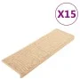 Self-adhesive sisal stair tread mat, set of 15 in beige, 65x21x4 cm by vidaXL, Stair mats - Ref: Foro24-326892, Price: 105,66...