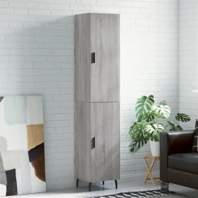 Aparador alto madera contrachapada gris Sonoma 34,5x34x180 cm by vidaXL, Sideboards - Ref: Foro24-3198807, Price: 108,73 €, D...
