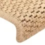 Self-adhesive sisal stair tread mat, set of 15 in beige, 65x21x4 cm by vidaXL, Stair mats - Ref: Foro24-326892, Price: 105,66...