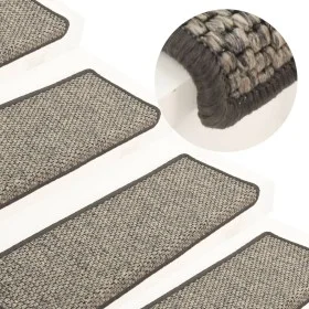 Self-adhesive stair mat 15 units gray beige 65x21x4cm by vidaXL, Stair mats - Ref: Foro24-326906, Price: 107,16 €, Discount: %