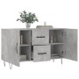 Aparador de madera de ingeniería gris hormigón 100x36x60 cm