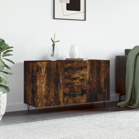 Aparador madera de ingeniería roble ahumado 100x36x60 cm