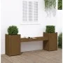 Bank mit Pflanzgefäßen massives Kiefernholz honigbraun 180x36x63cm von vidaXL, Gartenbänke - Ref: Foro24-825166, Preis: 146,7...