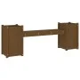Bank mit Pflanzgefäßen massives Kiefernholz honigbraun 180x36x63cm von vidaXL, Gartenbänke - Ref: Foro24-825166, Preis: 146,7...