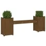 Bank mit Pflanzgefäßen massives Kiefernholz honigbraun 180x36x63cm von vidaXL, Gartenbänke - Ref: Foro24-825166, Preis: 146,7...