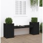Bench with planters solid black pine wood 180x36x63 cm by vidaXL, garden benches - Ref: Foro24-825167, Price: 151,78 €, Disco...
