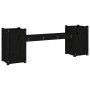 Bench with planters solid black pine wood 180x36x63 cm by vidaXL, garden benches - Ref: Foro24-825167, Price: 151,78 €, Disco...