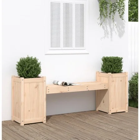 Bench with planters solid pine wood 180x36x63 cm by vidaXL, garden benches - Ref: Foro24-825163, Price: 127,72 €, Discount: %